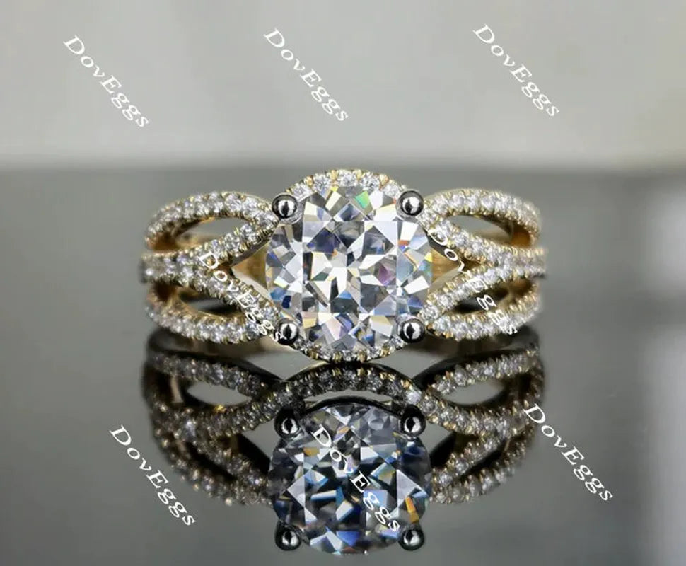Doveggs pave engagement ring only semi-mount only(Exclusively to DovEggs Stones)