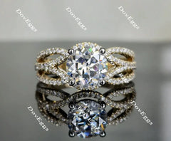 Doveggs pave engagement ring only semi-mount only(Exclusively to DovEggs Stones)