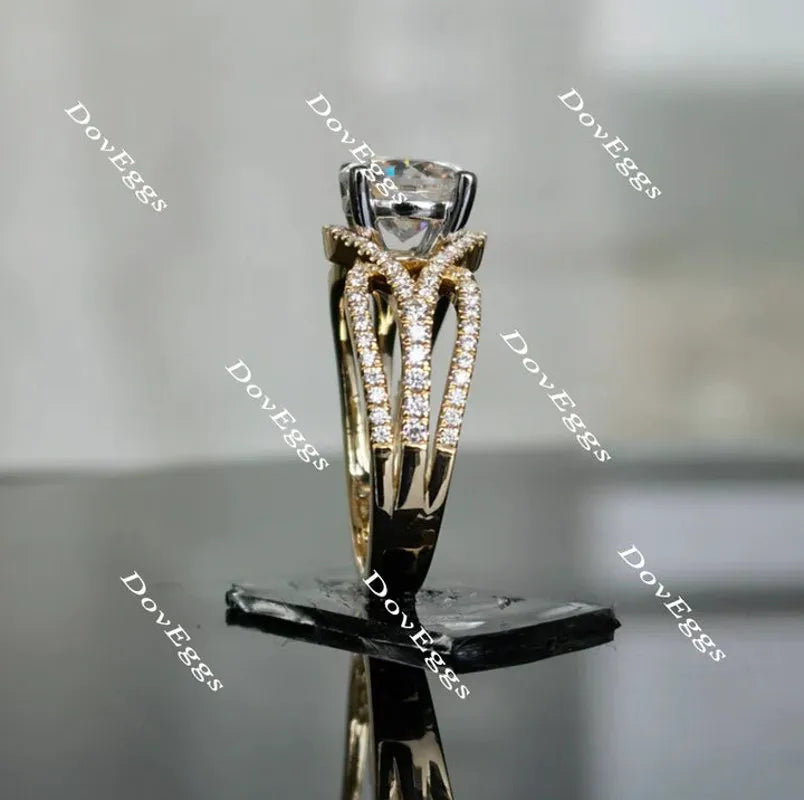 Doveggs pave engagement ring only semi-mount only(Exclusively to DovEggs Stones)