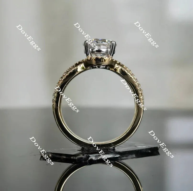 Doveggs pave engagement ring only semi-mount only(Exclusively to DovEggs Stones)