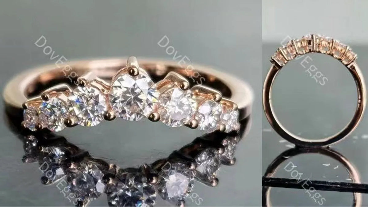 Doveggs round moissanite/lab grown diamond wedding band for women-1.6mm band width