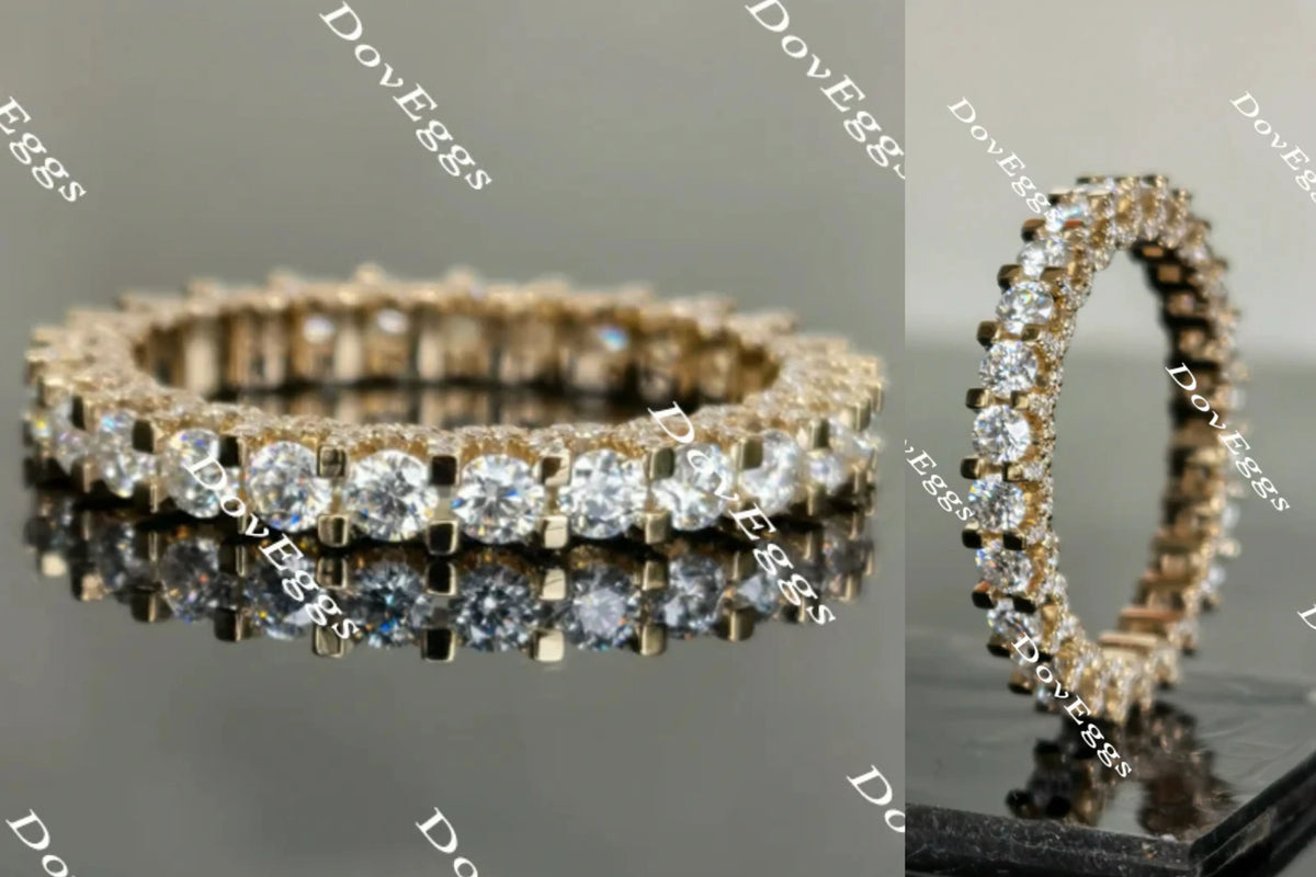 doveggs round full eternity moissanite/lab grown diamond wedding band-2.9mm band width
