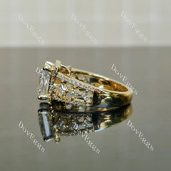 Doveggs Princess Halo Art Deco Lab Grown Diamond Engagement Ring
