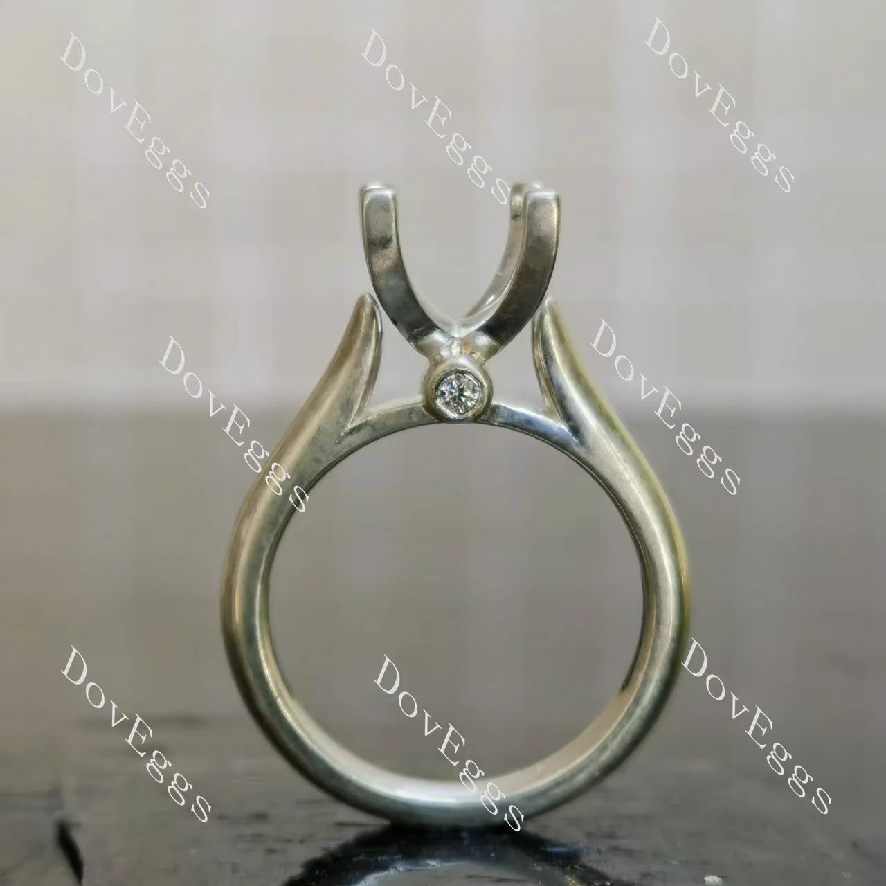 Doveggs pave engagement ring semi-mount only(Exclusively to DovEggs Stones)