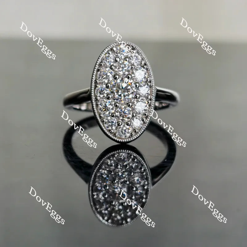 Doveggs oval shape round moissanite/lab grown diamond wedding band/moissanite ring