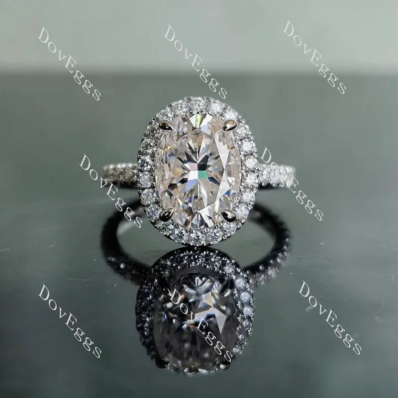 Doveggs halo pave engagement ring semi-mount only(Exclusively to DovEggs Stones)