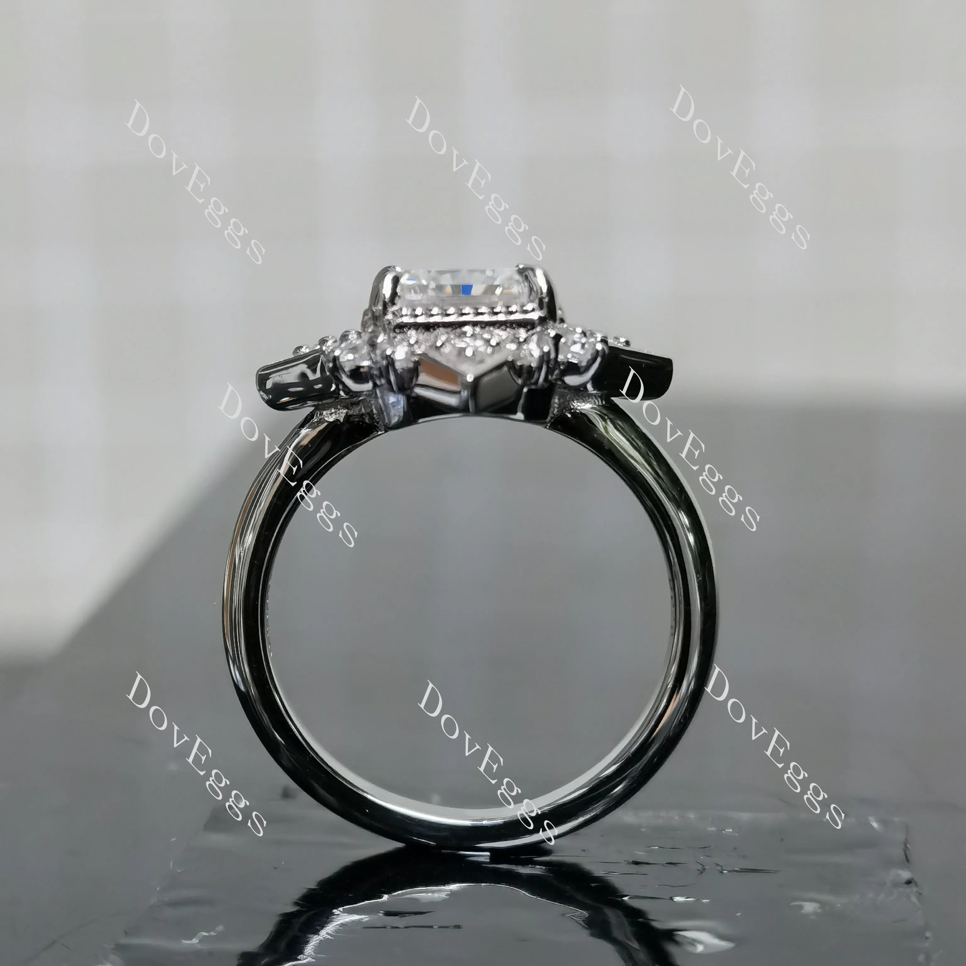 (size 6) Doveggs sterling silver 3ct radiant moissanite engagement ring