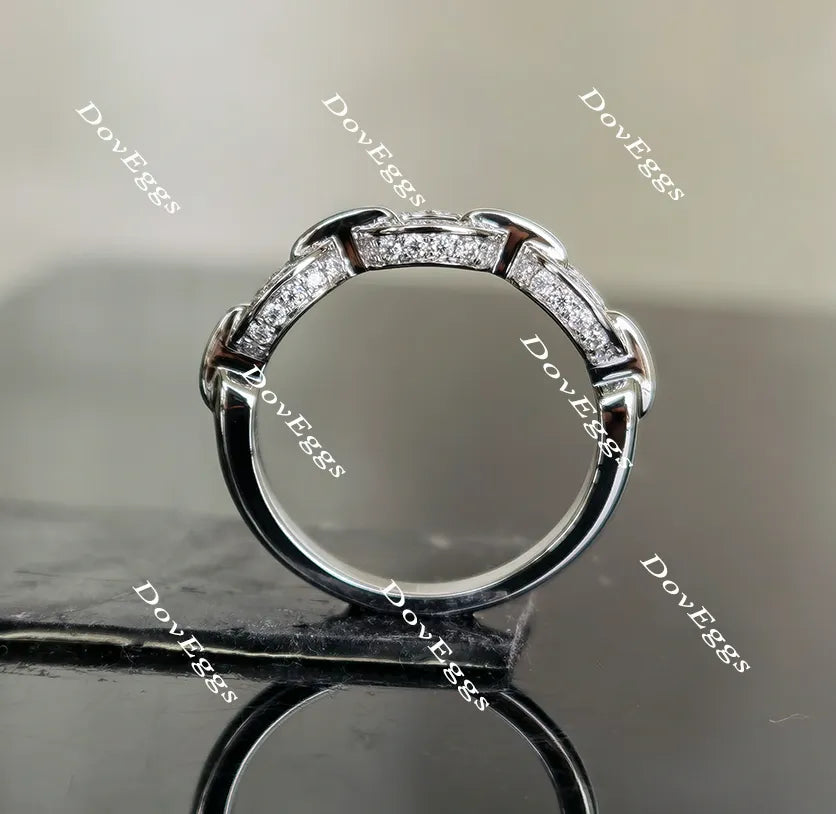 Doveggs Stacking moissanite/lab grown diamond wedding band for women-2.1mm band width