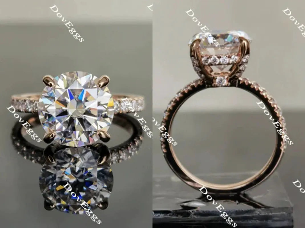 Doveggs eternity pave engagement ring only semi-mount only(Exclusively to DovEggs Stones)