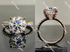 Doveggs eternity pave engagement ring only semi-mount only(Exclusively to DovEggs Stones)