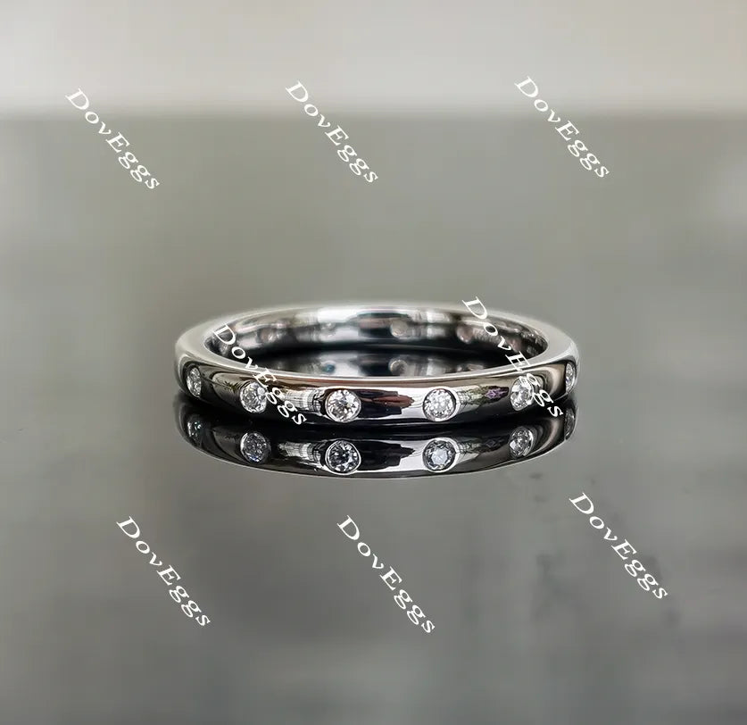 Circle of life round moissanite ring/lab grown diamond wedding band-2.5mm band width