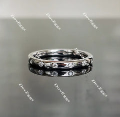 Circle of life round moissanite ring/lab grown diamond wedding band-2.5mm band width
