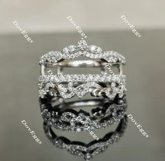Doveggs round art deco moissanite/lab grown diamond enhancer/wedding band-5.6mm band width