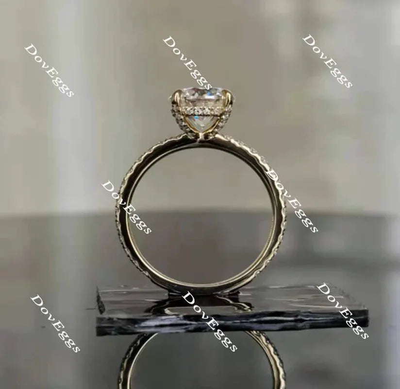 DovEggs pave engagement ring only semi-mount only(Exclusively to DovEggs Stones)