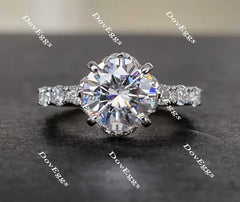 doveggs round halo side-stone moissanite engagement ring