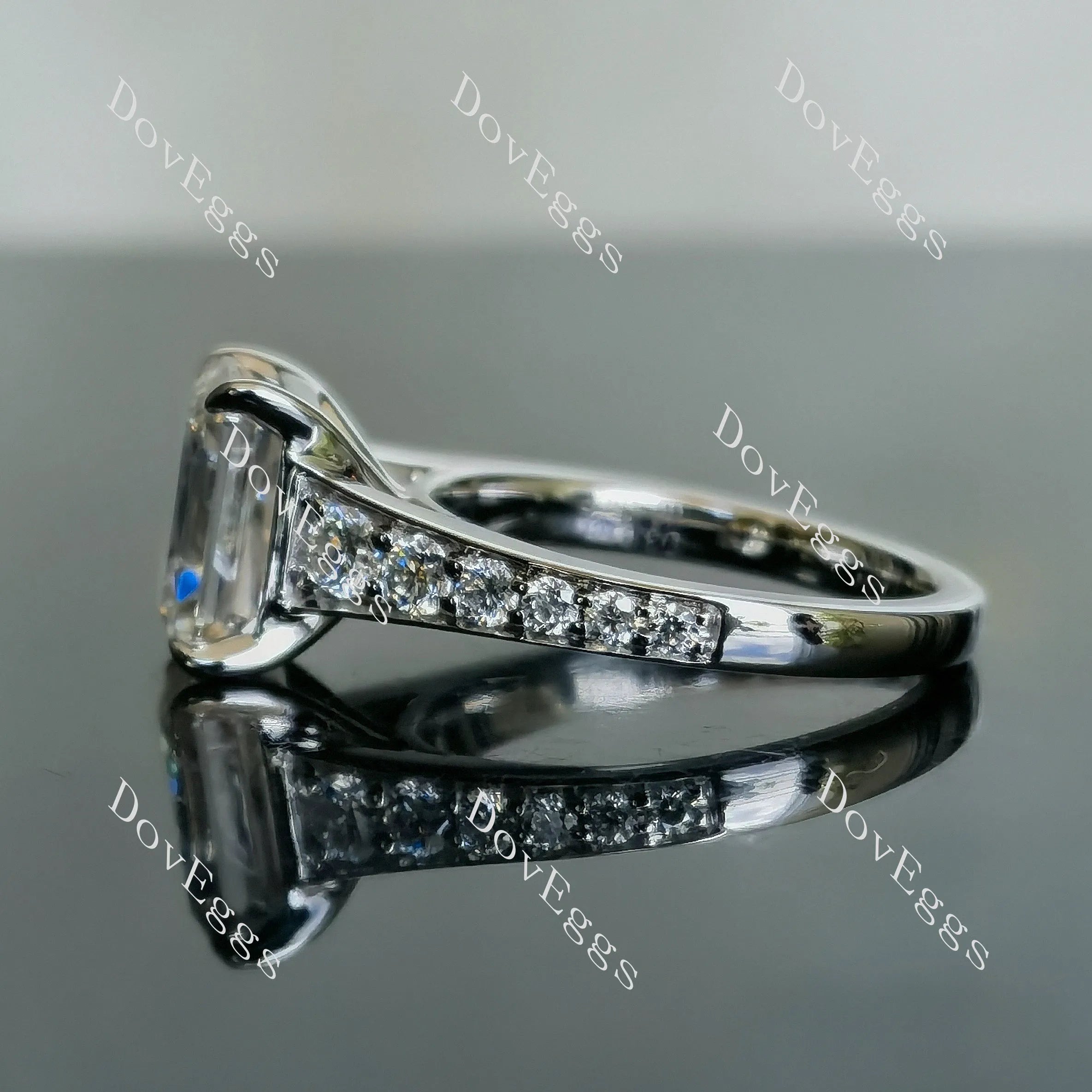 The My Forever radiant half eternity pave moissanite engagement Ring