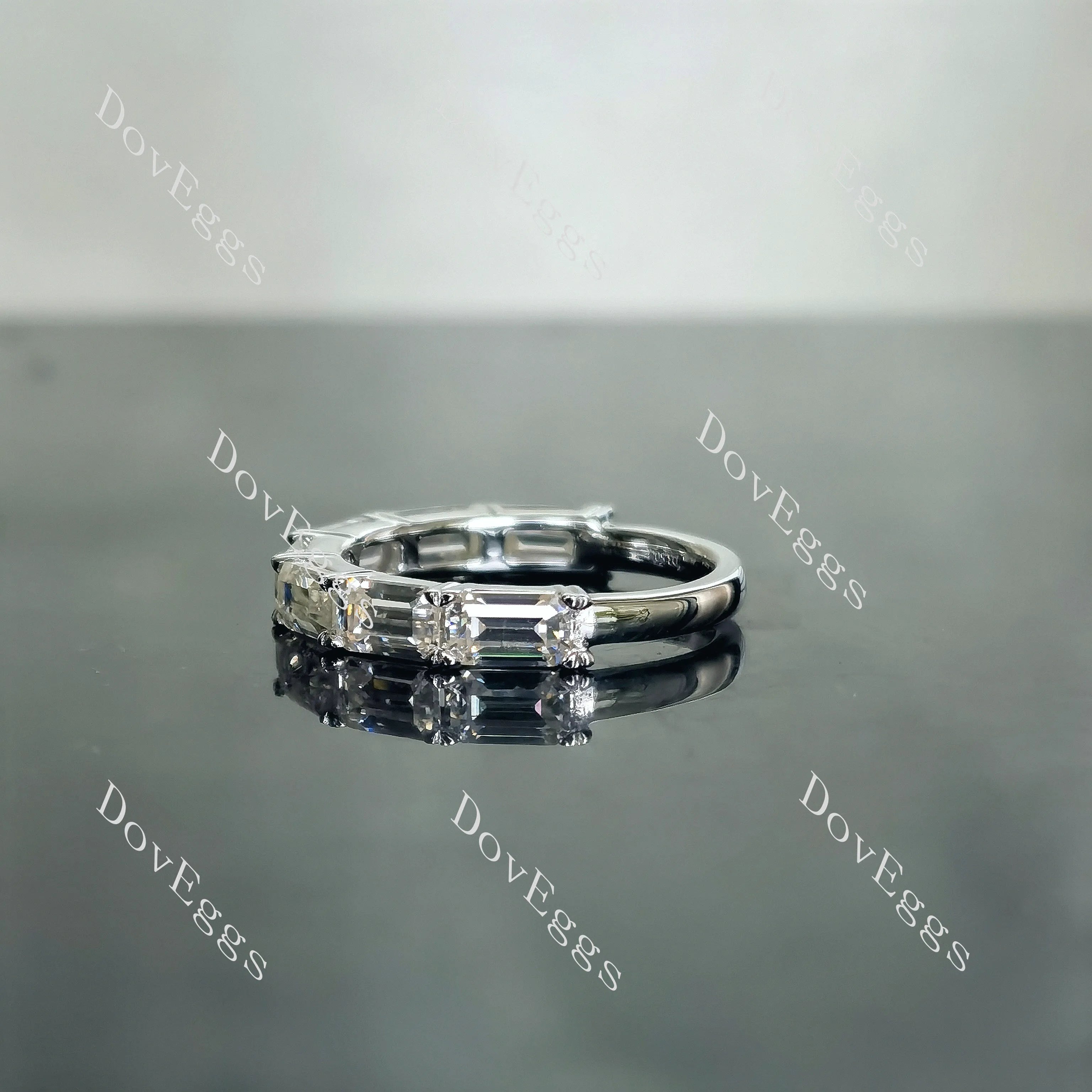 Doveggs emerald eternity pave moissaite/Lab grown diamond wedding band-2.5-3mm band width