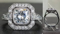 Doveggs halo moissanite engagement ring