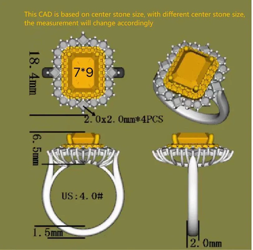 DovEggs double halo pave channel set engagement ring semi-mount only(Exclusively to DovEggs Stones)