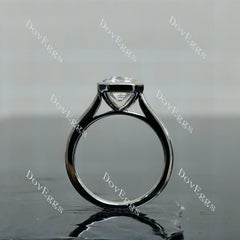 Doveggs Elizabeth Taylor Krupp Cut bezel solitaire moissanite engagement ring