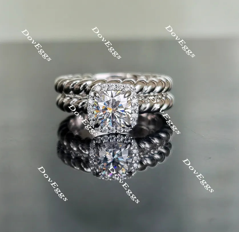 Doveggs cushion halo moissanite engagement ring (engagement ring only)