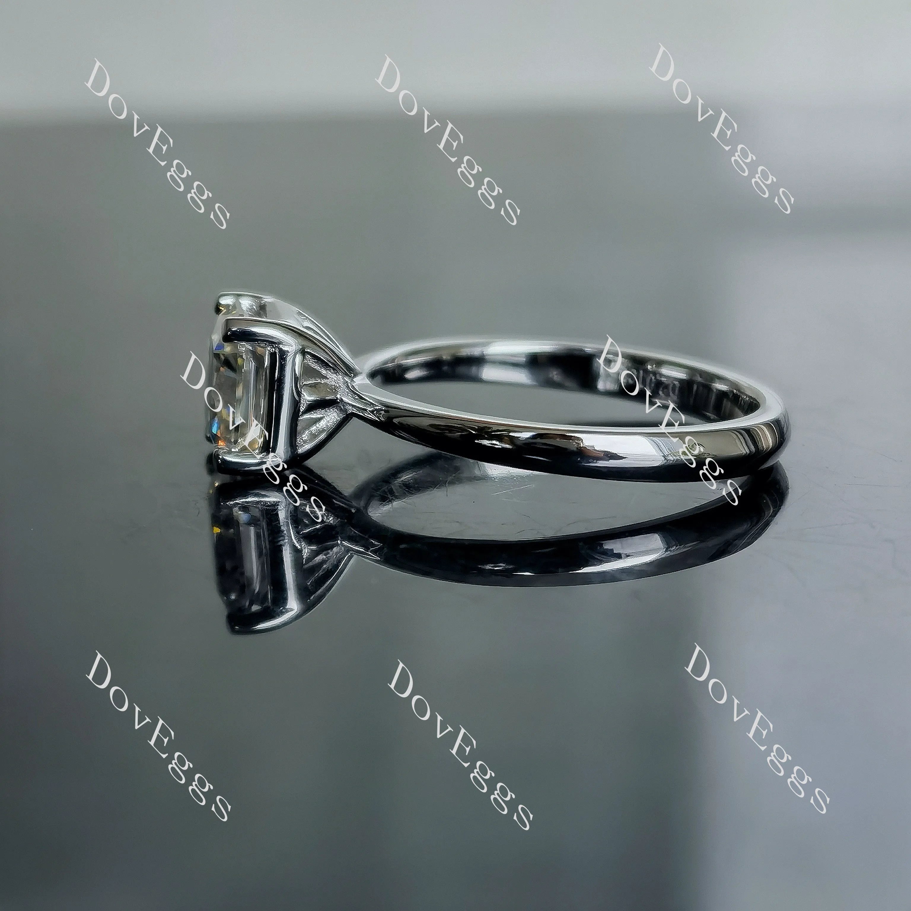 Doveggs radiant solitaire moissanite engagement ring