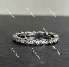 Doveggs round full eternity moissanite/lab grown diamond wedding band-2.4mm band width