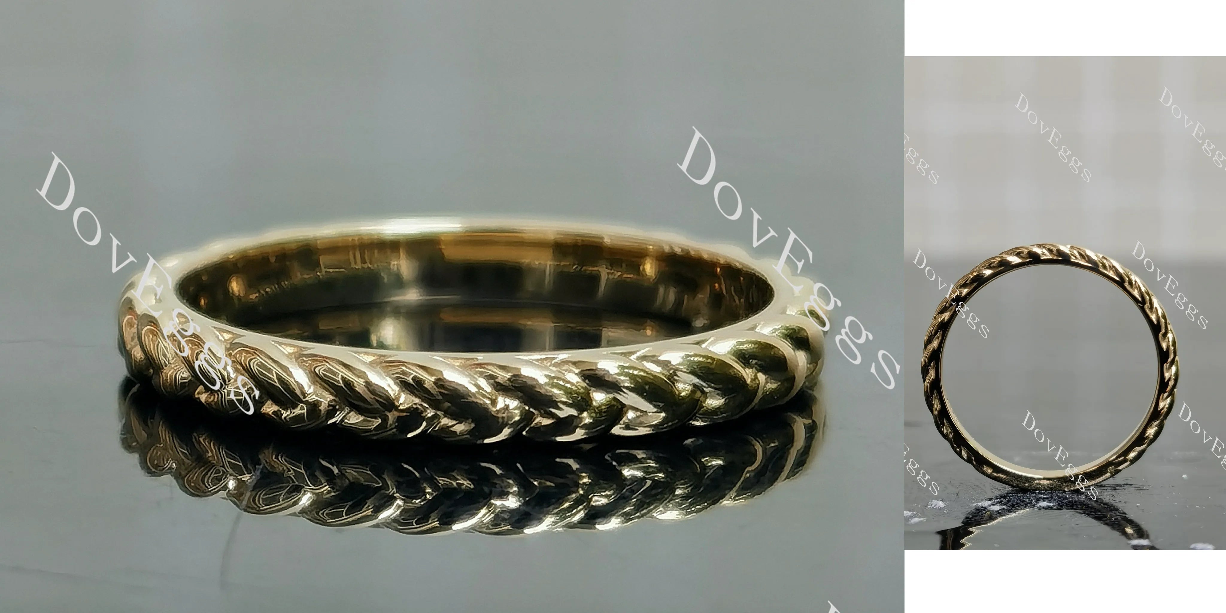 Doveggs braided circle wedding band-1.7/2.2mm band width