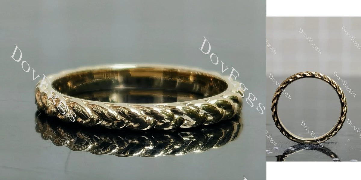 Doveggs braided circle wedding band-1.7/2.2mm band width