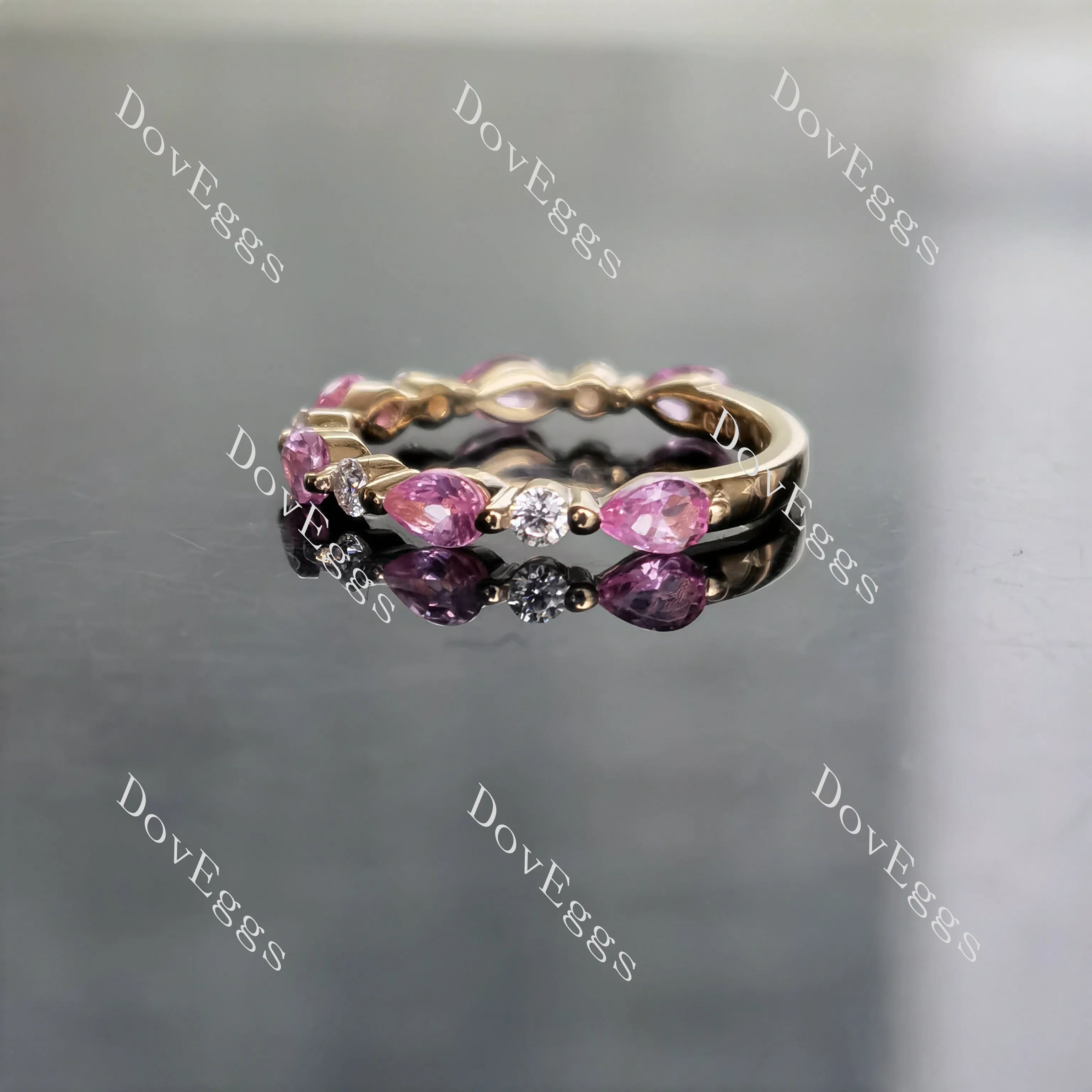 Doveggs half eternity stacking infinity moissanite/lab grown diamond wedding band-1.7mm band width