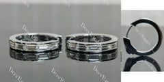 Doveggs baguette bezel moissanite/lab grown diamond earrings