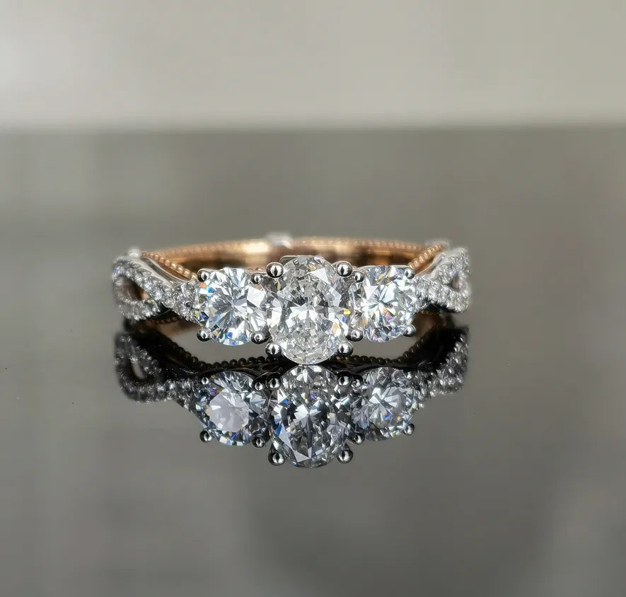 doveggs oval lab created diamond CVD engagement ring(size 7)