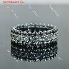 Doveggs round full eternity pave moissanite/lab grown diamond wedding band for women-5.2mm band width