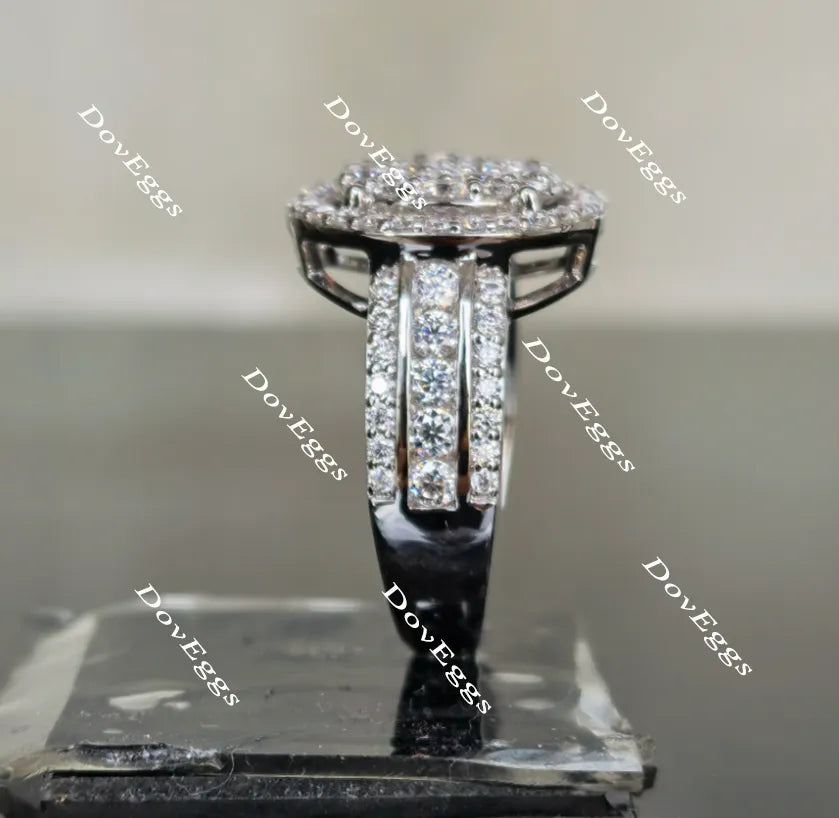 Doveggs half eternity moissanite/lab grown diamond wedding band-3.2mm band width