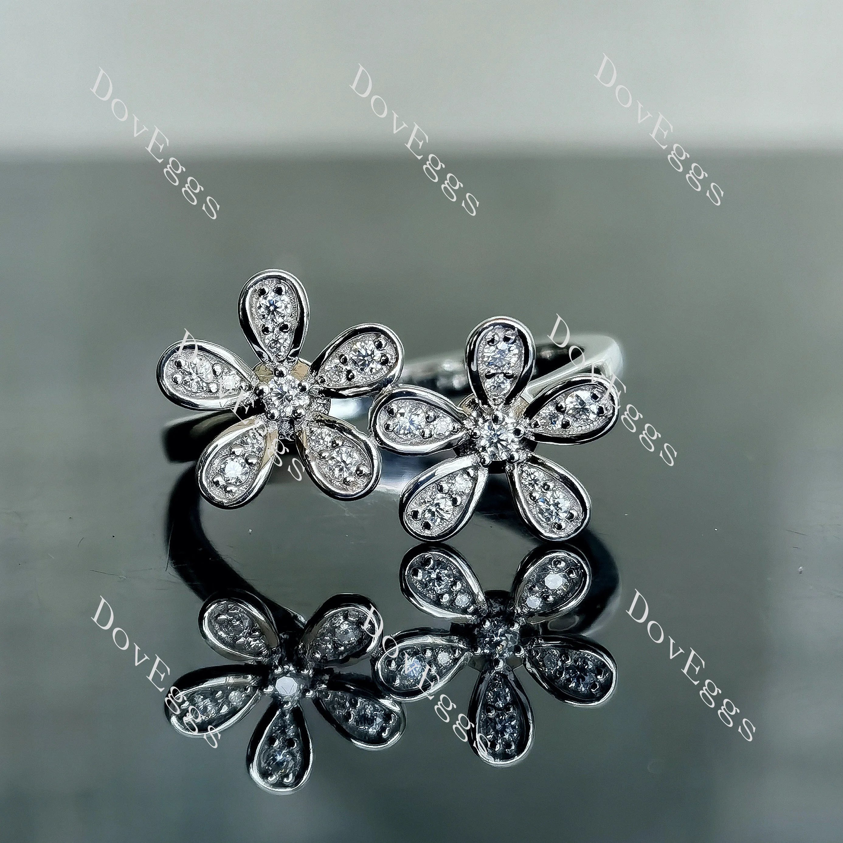 Maisie Daisy floral moissanite/lab grown diamond wedding band-2.0mm band width