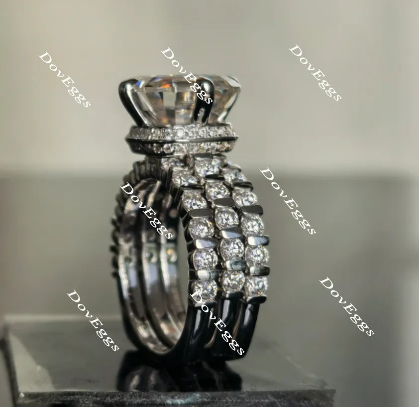 Doveggs euro shank round moissanite/lab grown diamond wedding band-1.7mm band width