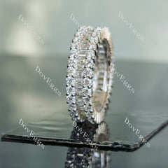 Love’s Eternal round baguette full eternity pave moissanite/lab grown diamond wedding band-6mm band width