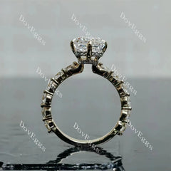 Doveggs Emerald Pave 3/4 Eternity Lab Grown Diamond Engagement Ring