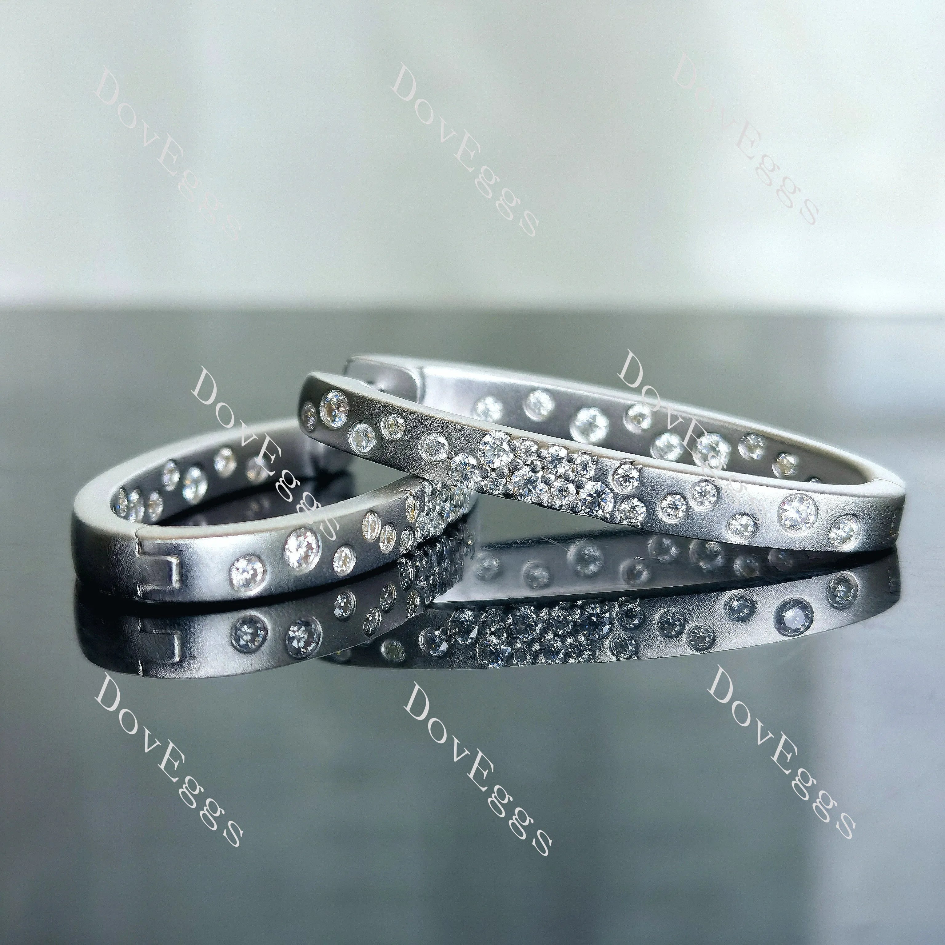 Doveggs round moissanite/lab grown diamond earrings (around 22mm height)