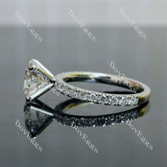 Doveggs round pave Lab Grown Diamond Engagement Ring