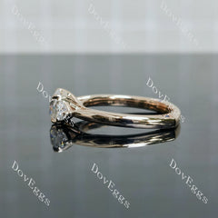 Doveggs emerald three-stones moissanite engagement ring