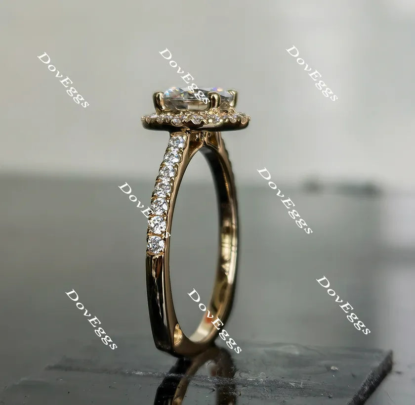 Doveggs halo round moissanite engagement ring only