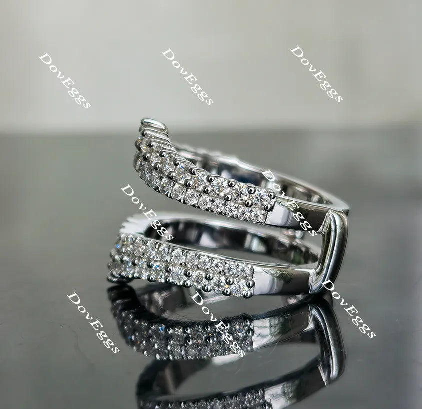 Doveggs moissanite guard ring/moissanite enhancer/lab diamond band-7.1mm band width