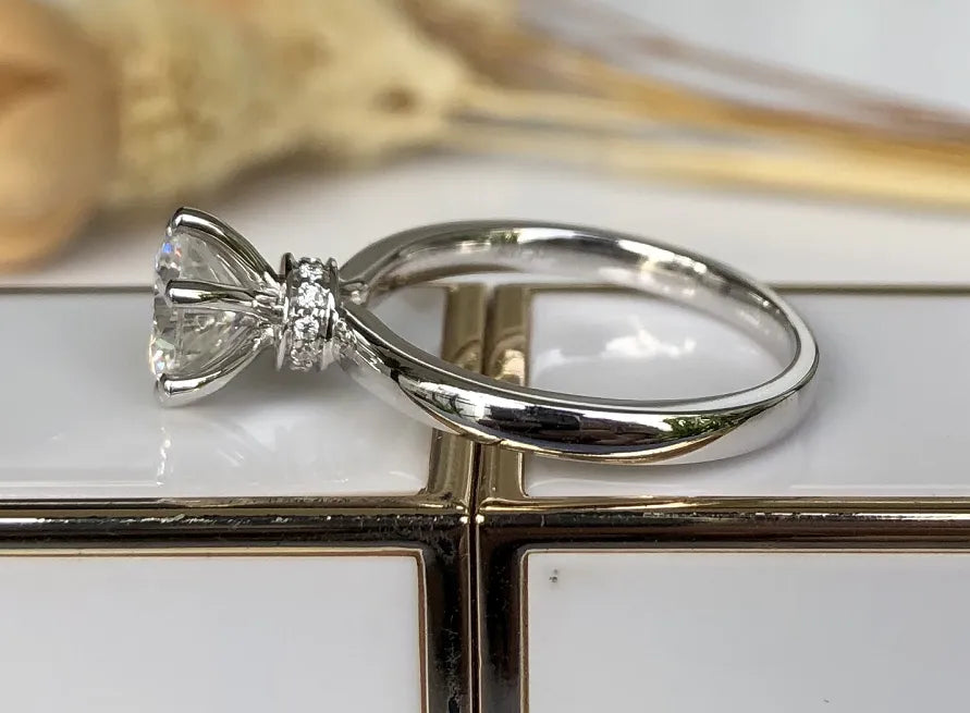 doveggs solid 18k white gold 1 carat EF color moissanite ring