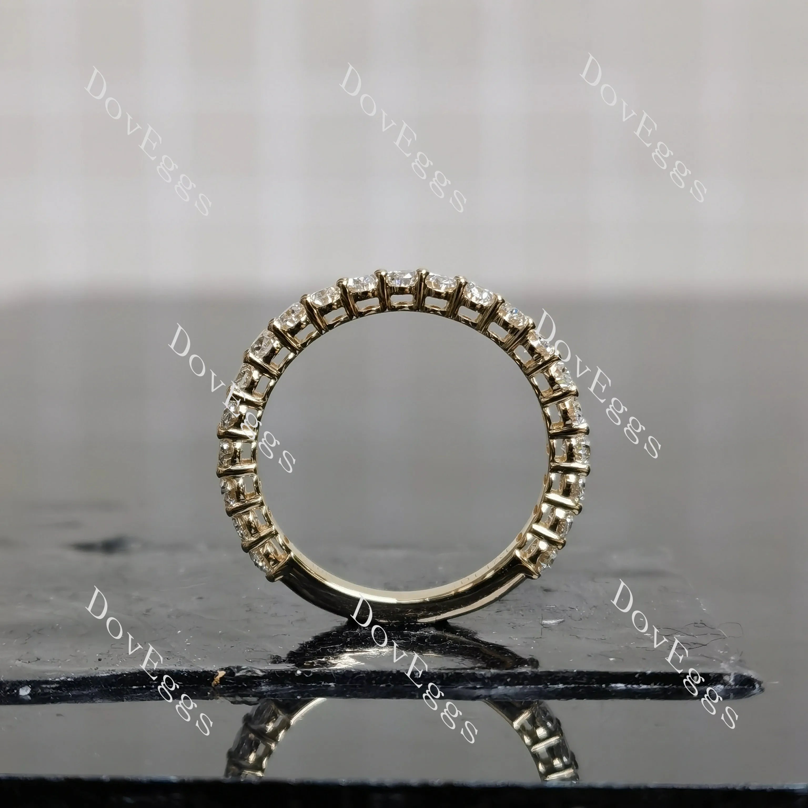 The Megan oval 3/4 eternity pave moissanite/lab grown diamond wedding band-2.3mm band width