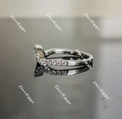 Doveggs pave curved moissanite/lab grown diamond wedding band-1.8mm band width