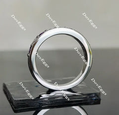 Doveggs half eternity princess moissanite amethyst wedding band