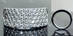 Doveggs round pave moissanite/lab grown diamond wedding band-8.0mm band width