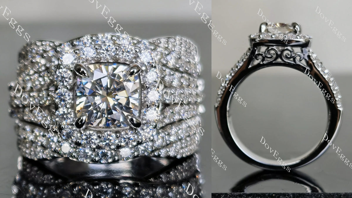 doveggs cushion halo moissanite engagement ring only