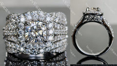 doveggs cushion halo moissanite engagement ring only